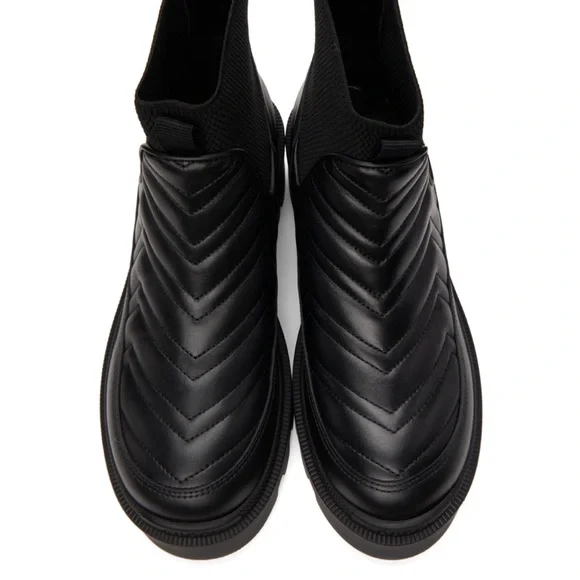 GUCCI Black Matelassé Chelsea Boots - Picture 6 of 12